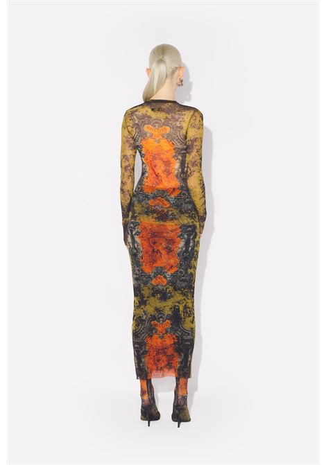 top long sleeves mesh printed médaillon donna multicolor JEAN PAUL GAULTIER | 25/03-W-TO305-M006P004115